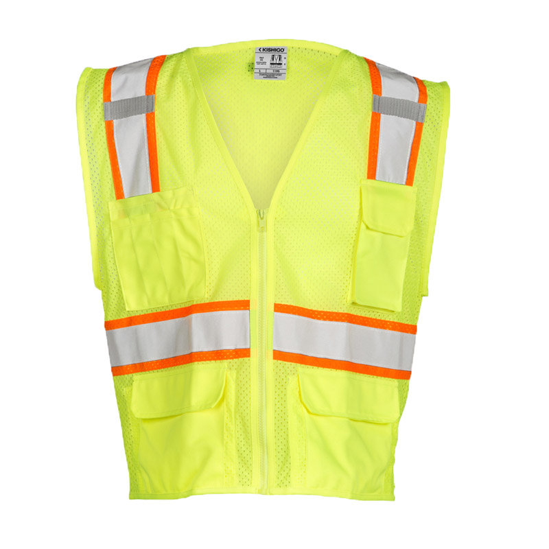 Kishigo Solid Front With Mesh Back Vest Lrg