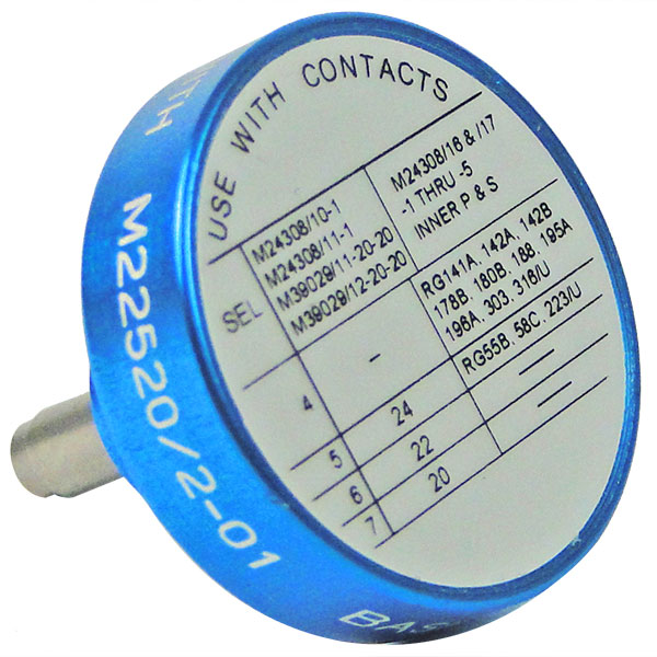 M22520/2-08 Positioner Little Blue Adapter For Low Density Pins K13-1