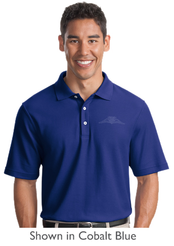 AOPA Mens EZ Pique Polo Cobalt Blue Sm