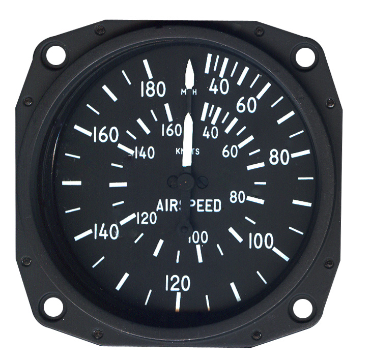 Skysports Non-TSO 3-1/8 Airspeed Indicator 30-180 MPH 30-160 Knt