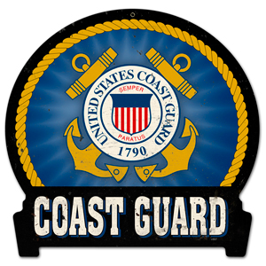 Coast Guard Metal Sign 16X15