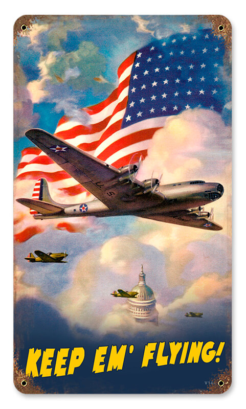 B15 Us Flag Metal Sign 8X14