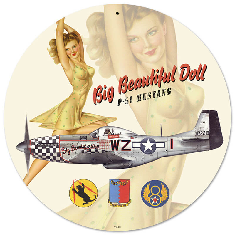 Beautiful Doll Metal Sign 14 Rnd
