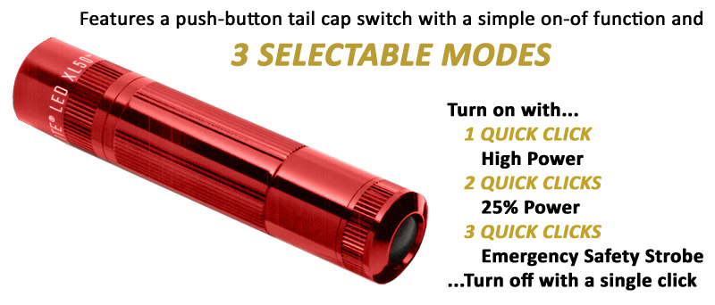 Maglite XL50 Red LED Flashlight