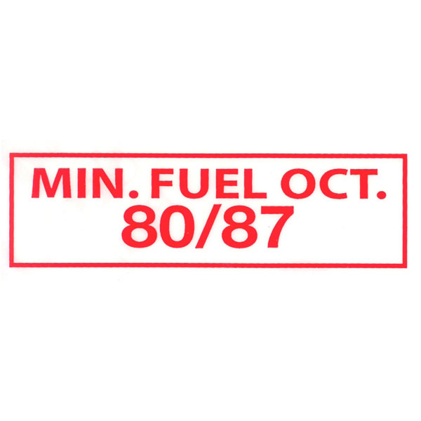 Fuel Octane Decals 80/87 Pair