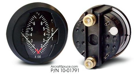Westach 2 Round Dual CHT Gauge 100-700F 2DC8 Non-TSO