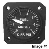 UMA 1-1/4 Differential Fuel Airbox Gauge 0-7 PSI Non-TSO