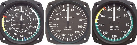 UMA 2-1/4 Airspeed Indicator 20-120 MPH TSO