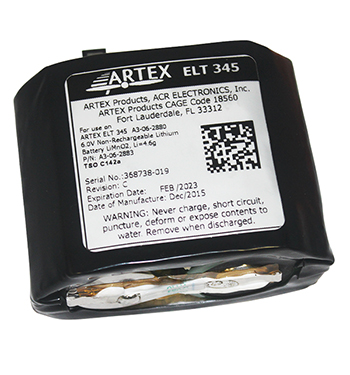 Artex ELT 345 Replacement Battery 8322
