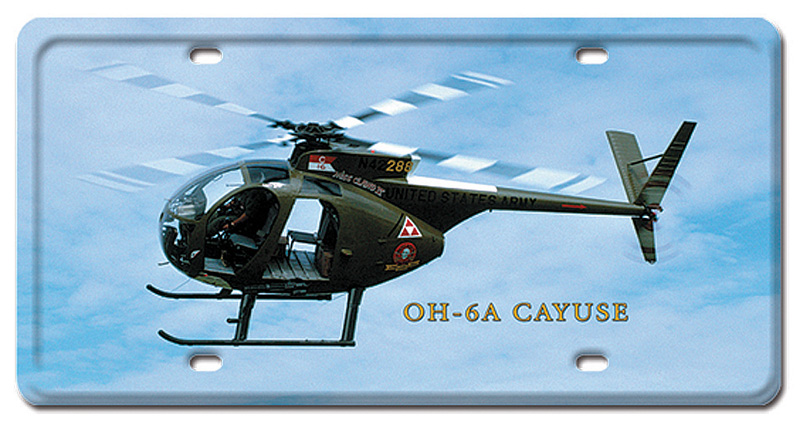 Oh-6A Cayuse Metal License Plate 12X