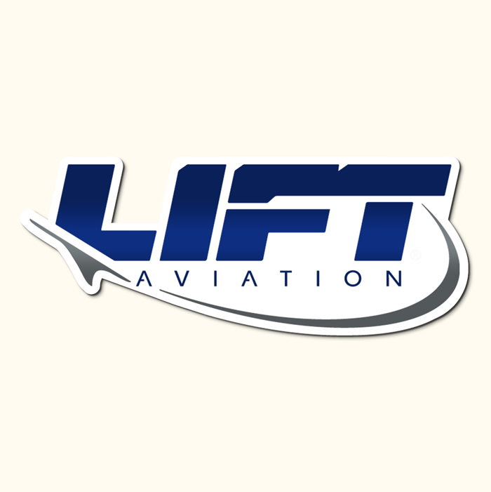 AV-SCORP-WH LIFT AVIATION STICKER CORP - WHITE - 4.25 IN