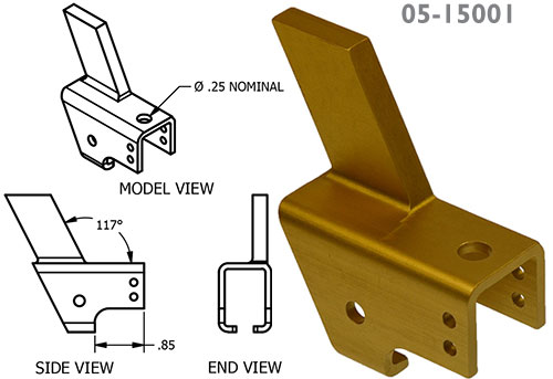Fwd Left Hand MC1414104-25B Seat Roller Housing And Bracket Assembly