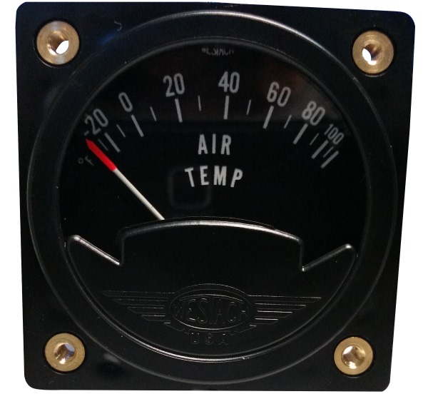 Westach 2-1/4 Square Air Temperature Gauge -40 - 120F Non-TSO