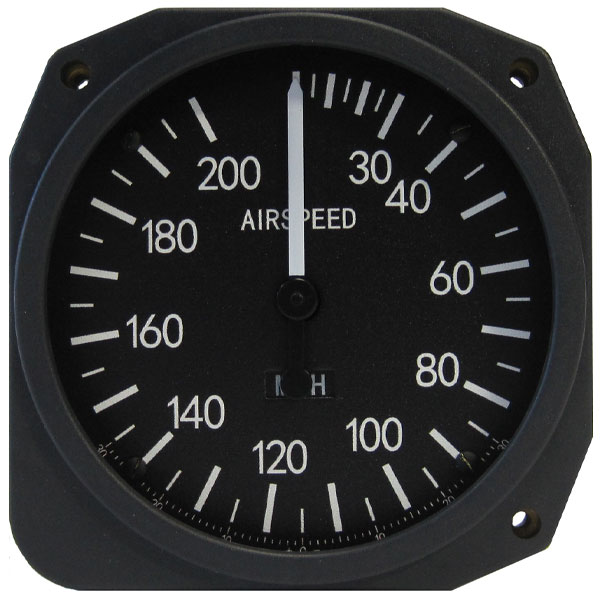 Swift 3-1/8 Airspeed Indicator 0-120 MPH / KPH / Knots