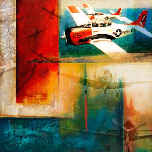 Martin Young Art North American T-28 Print 36X36