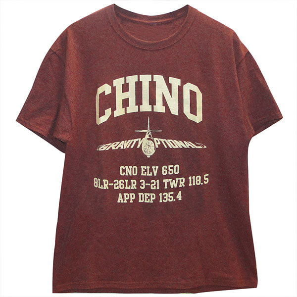 CHINO AIRPORT TSHIRT LARGE MAROON