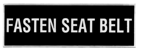 Fasten Seatbelt Placard