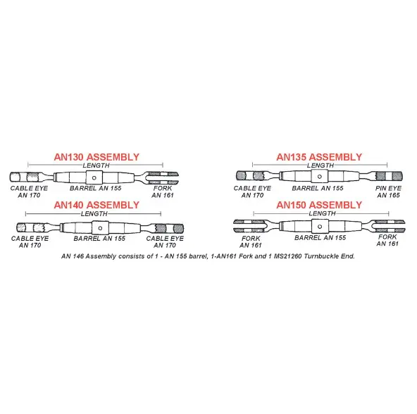 Turnbuckle Assembly AN130-16S