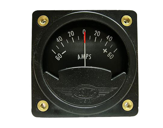 Westach 2-1/4 Square Ammeter -60-0-+60 Shunt 237-60 Non-TSO