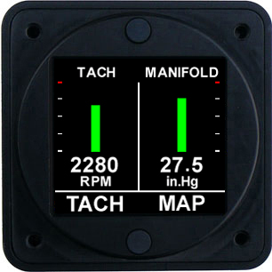 Aerospace Logic Manifold Pressure And Tachometer Slick Kit