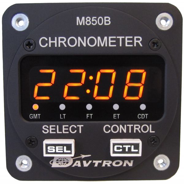 Davtron Model 850B Gmt Lt Foot Et & Cdt LED Clock Illuminating Black Front Mount