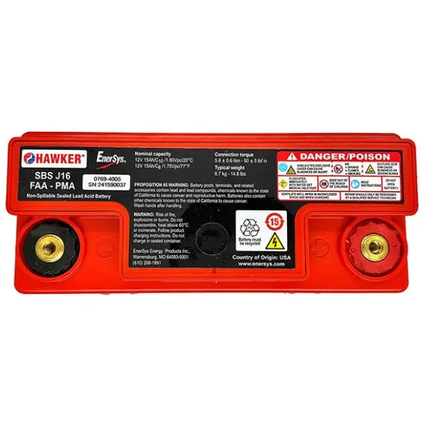 Enersys Hawker Battery SBSJ16