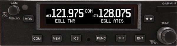 GARMIN GTR 225 COM 10 WATT 25 KHZ SPACING TSO