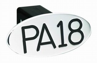 PA-18 Oval Blck 2 Hitch Cover