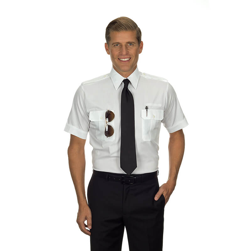 Pilot Shirt Men Short Sleeve 22