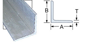 6061T6 Angle 1.5X1.5X 1/4 - 2 Foot