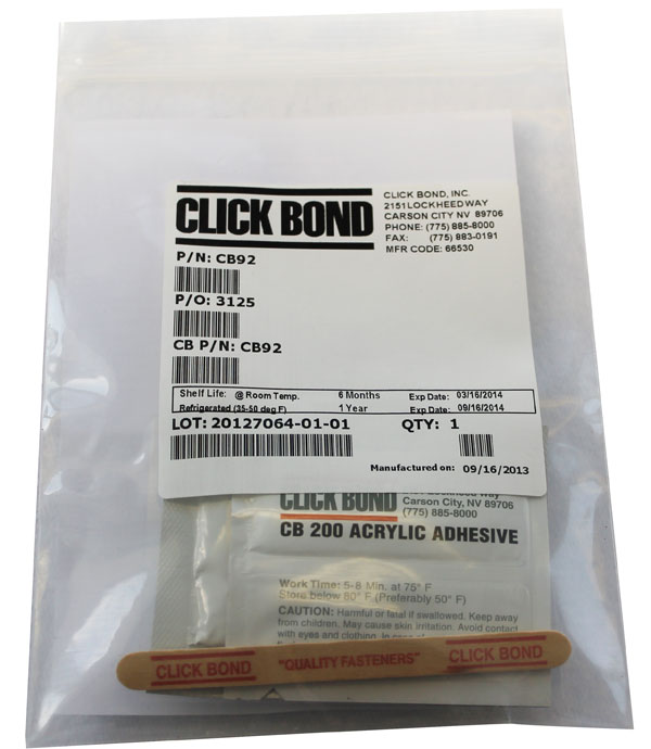 Tanis Click Bond Installation Kit 02782 TacB92