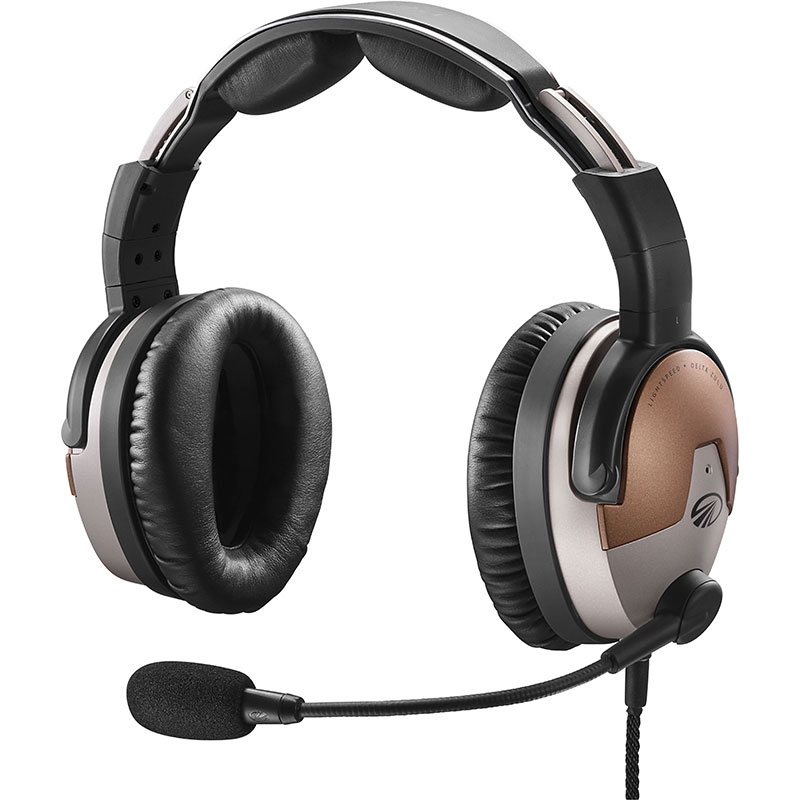 Lightspeed Delta Zulu ANR Headset Helicopter U-174 Plug Straight Cable