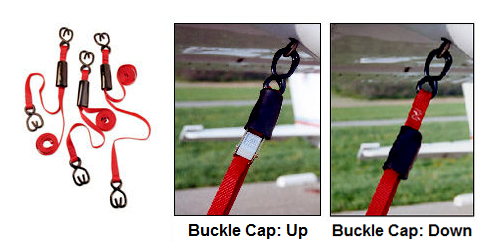 Aircraft Tiedown Red-Red With Storage Bag