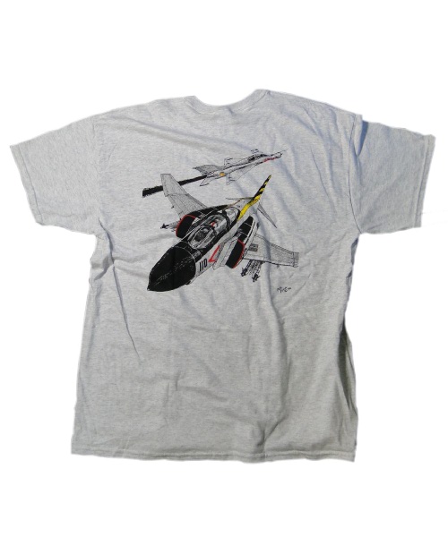 F-4 PHANTOM VS MIG 21 GREY T-SHIRT SML