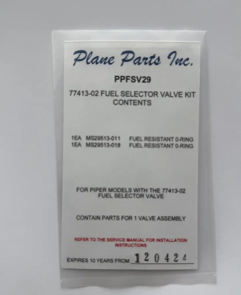 Plane Parts - 77413-02 Piper Fuel Selector Valve Kit / PA38