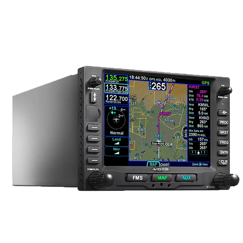 Avidyne IFD540 With Install Kit & Tray - 10W - GPS/Nav/Com/Wifi/Bt/Flta/Svs - Black Bezel