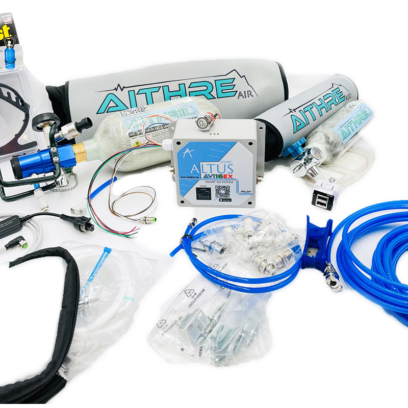 Aithre 925L Oxygen Bottle With Adjustable Flow Reg / Meso / AvI24Ex 2-Place And Install Kit
