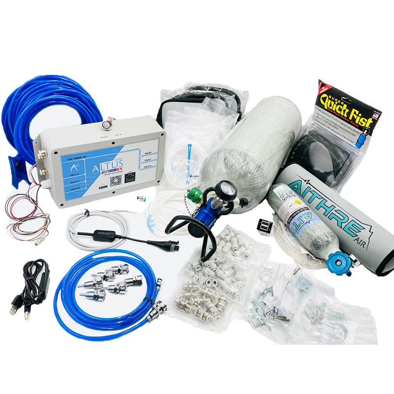Aithre 925L Oxygen Bottle With Adjustable Flow Reg / Meso / AvI128Ex 6-Place And Install Kit