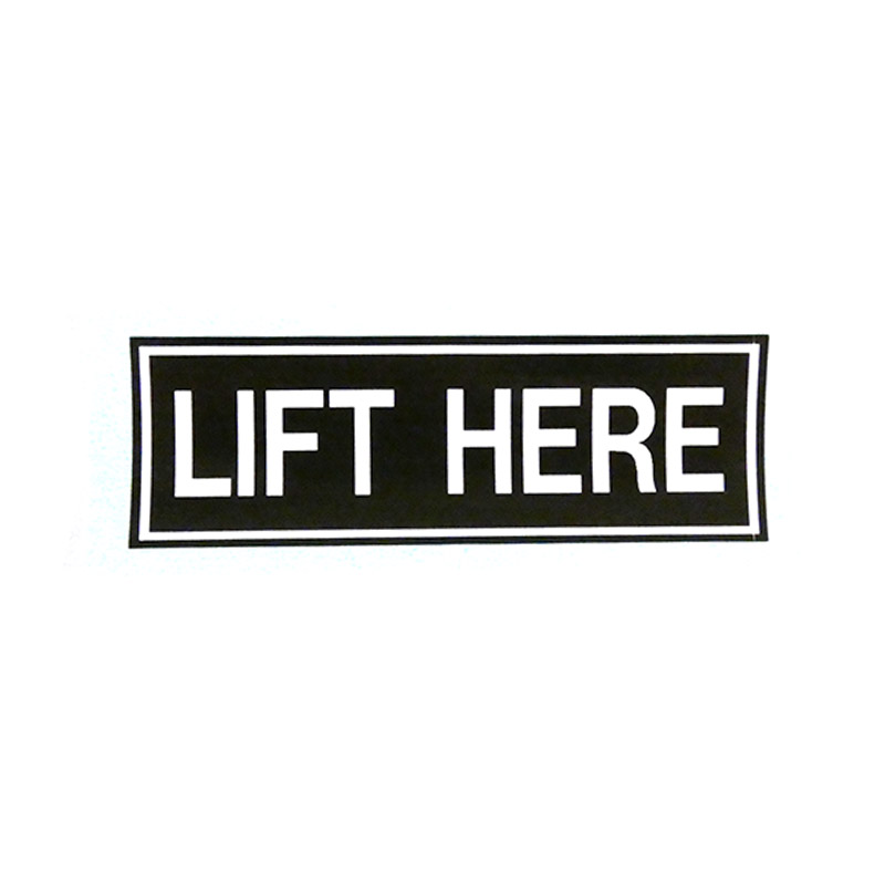 Lift Here Placard 1X3 White On Blk