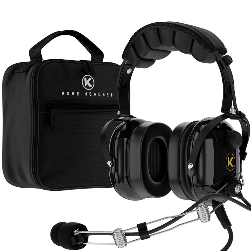 Kore Aviation P1 General Aviation Headset With Headset Bag