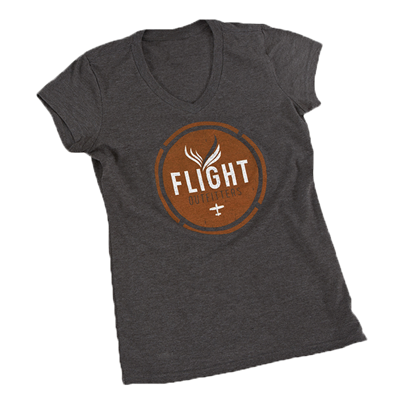 Flight Outfitters Womens Retro V Neck T-Shirt Small