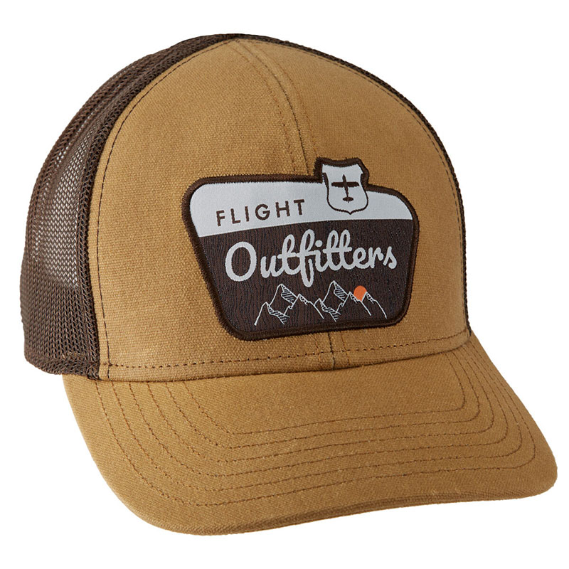Flight Outfitters Pilots Peak Mesh Back Hat - Brown Waxed Fabric