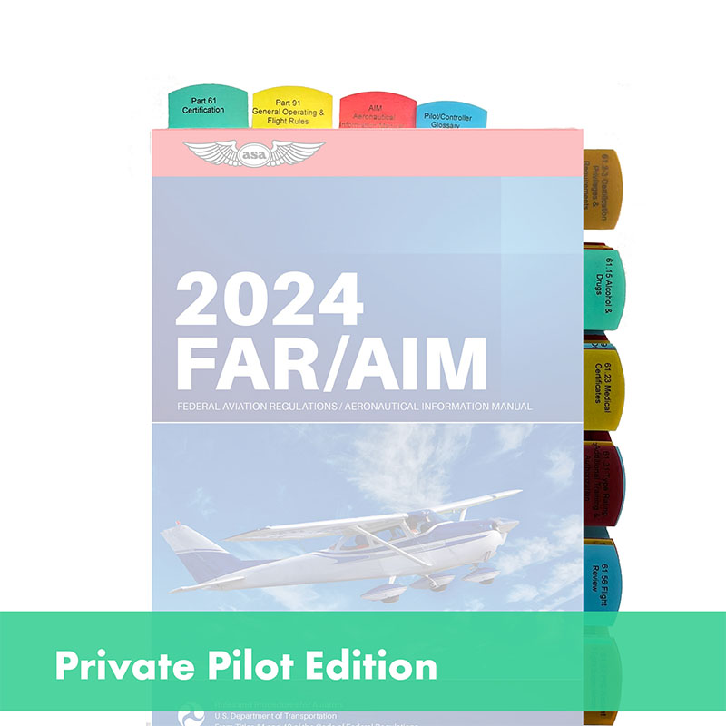 Tabs For FAR/AIM For Private Pilot License - VFR - 50 Tabs- 5 Colors