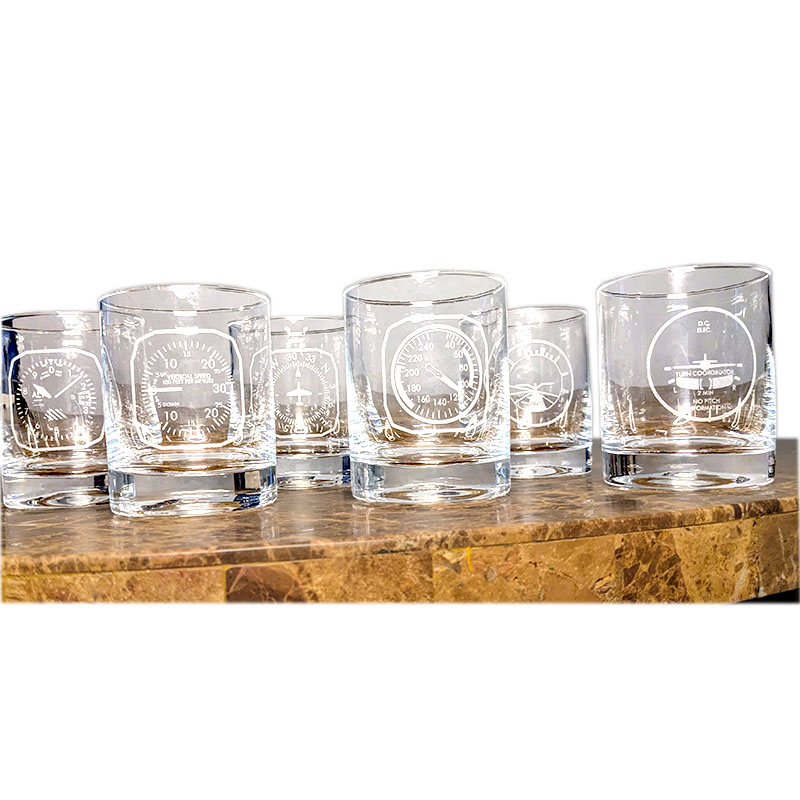 Aviation Instrument Whiskey Glass (Set Of 6)Set