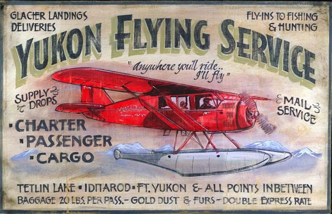 Yukon Flying Service 18X30 Inch Metal