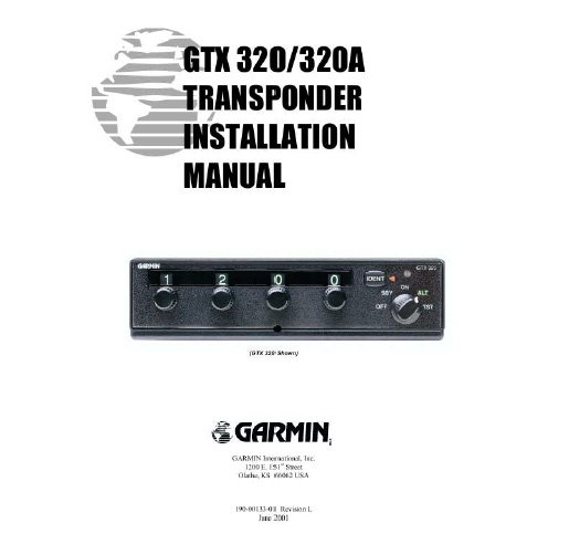 Garmin GTX 320/320A Install Mn