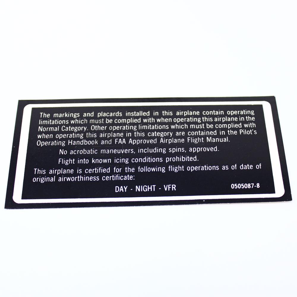 PLACARD-OPER LIMIT