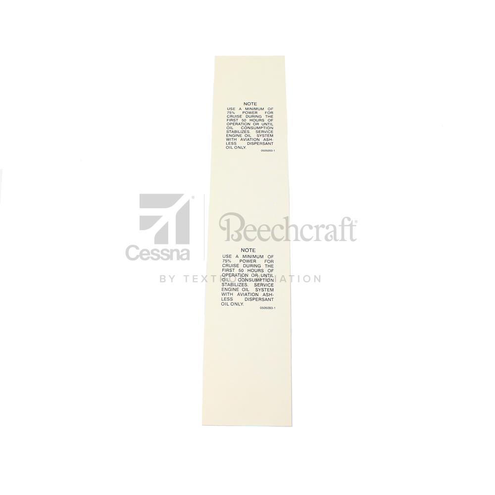 PLACARD ENGINE OIL