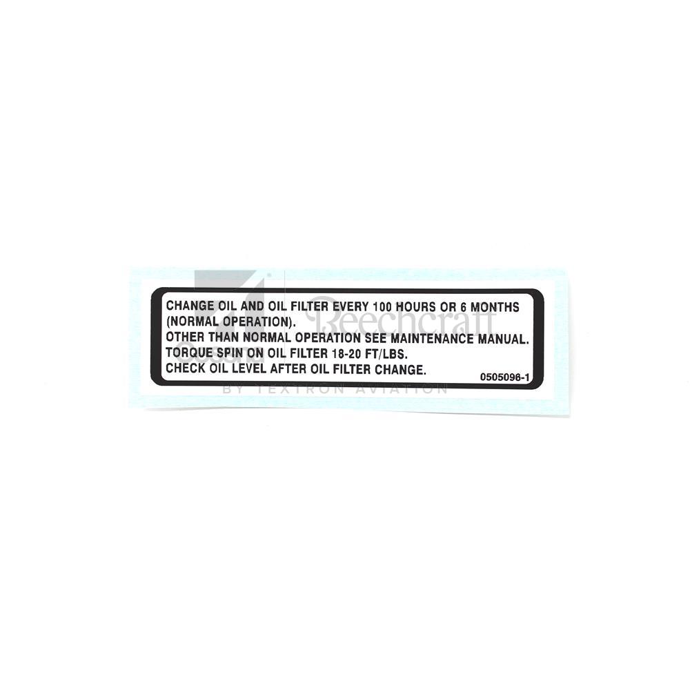 PLACARD OIL FILTER