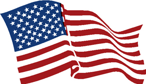 American Flag Decal Wavy 6-in H x 9-in W Left